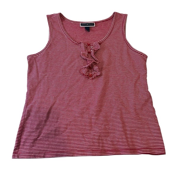 Y2K Karen Scott Red & White Striped Tank Top Mini Dress nautical retro 60s twee - Picture 3 of 9